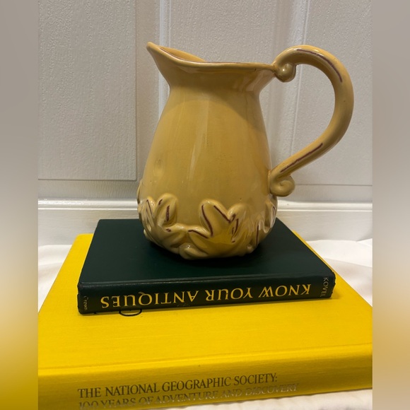 Yellow Mustard Ceramic Flower Pitcher Decor Pitcher - Picture 15 of 16